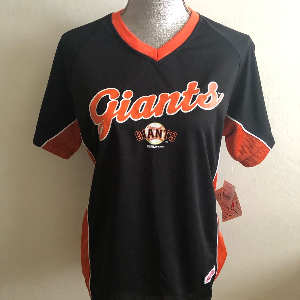 Stitches giants 100 % polyester boy’s ten top short sleeves v neck